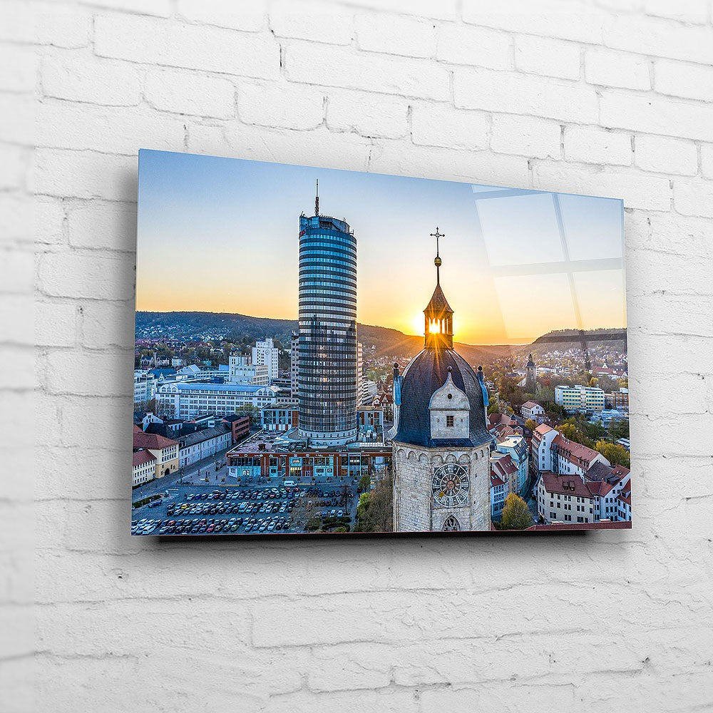 Die Stadtkirche mit Jentower zum Sonnenuntergang (BNR 326)