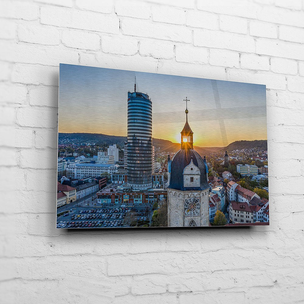 Die Stadtkirche mit Jentower zum Sonnenuntergang (BNR 326)