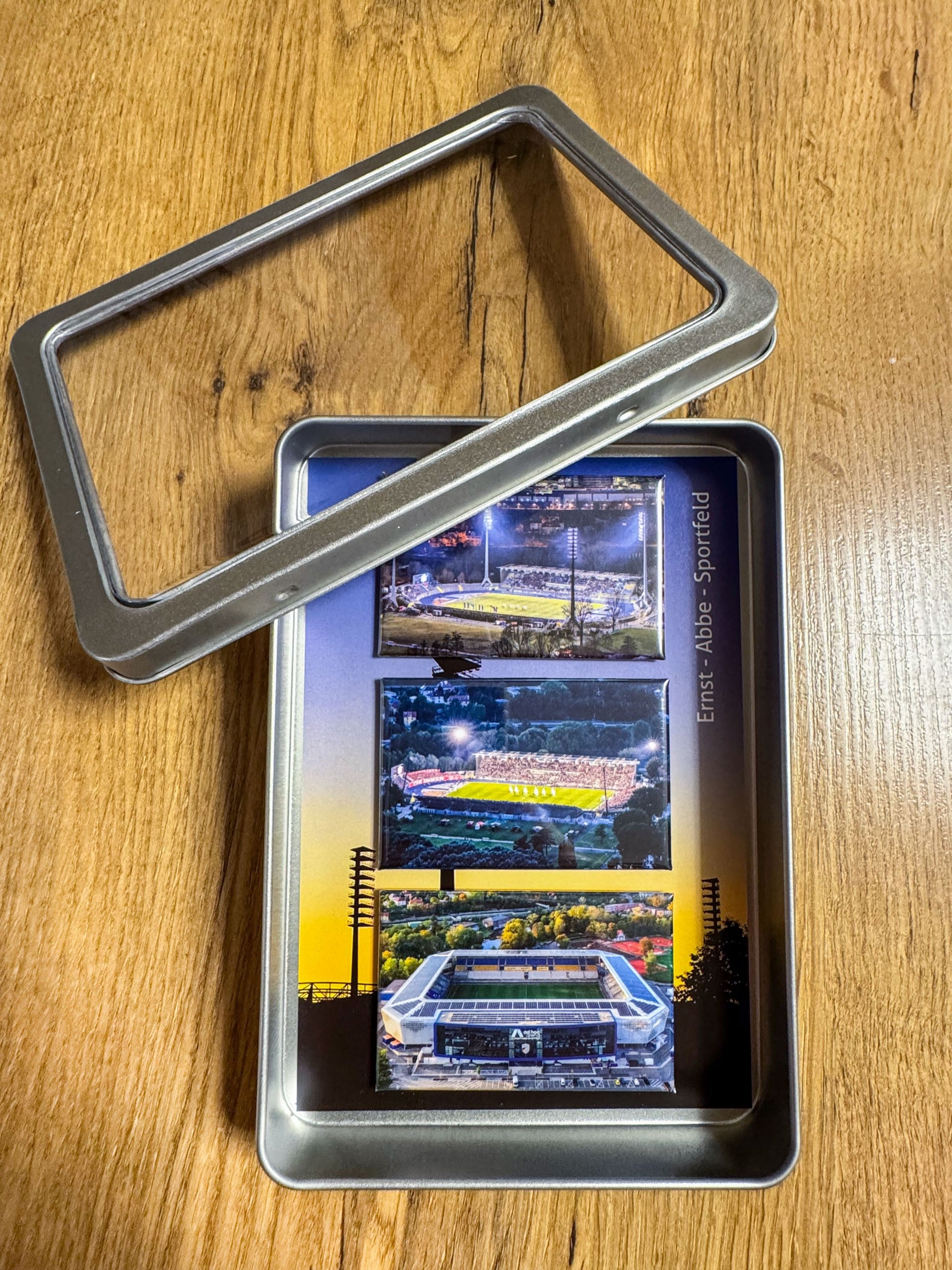 Kühlschrankmagnet Geschenkbox Stadion FC Carl Zeiss Jena