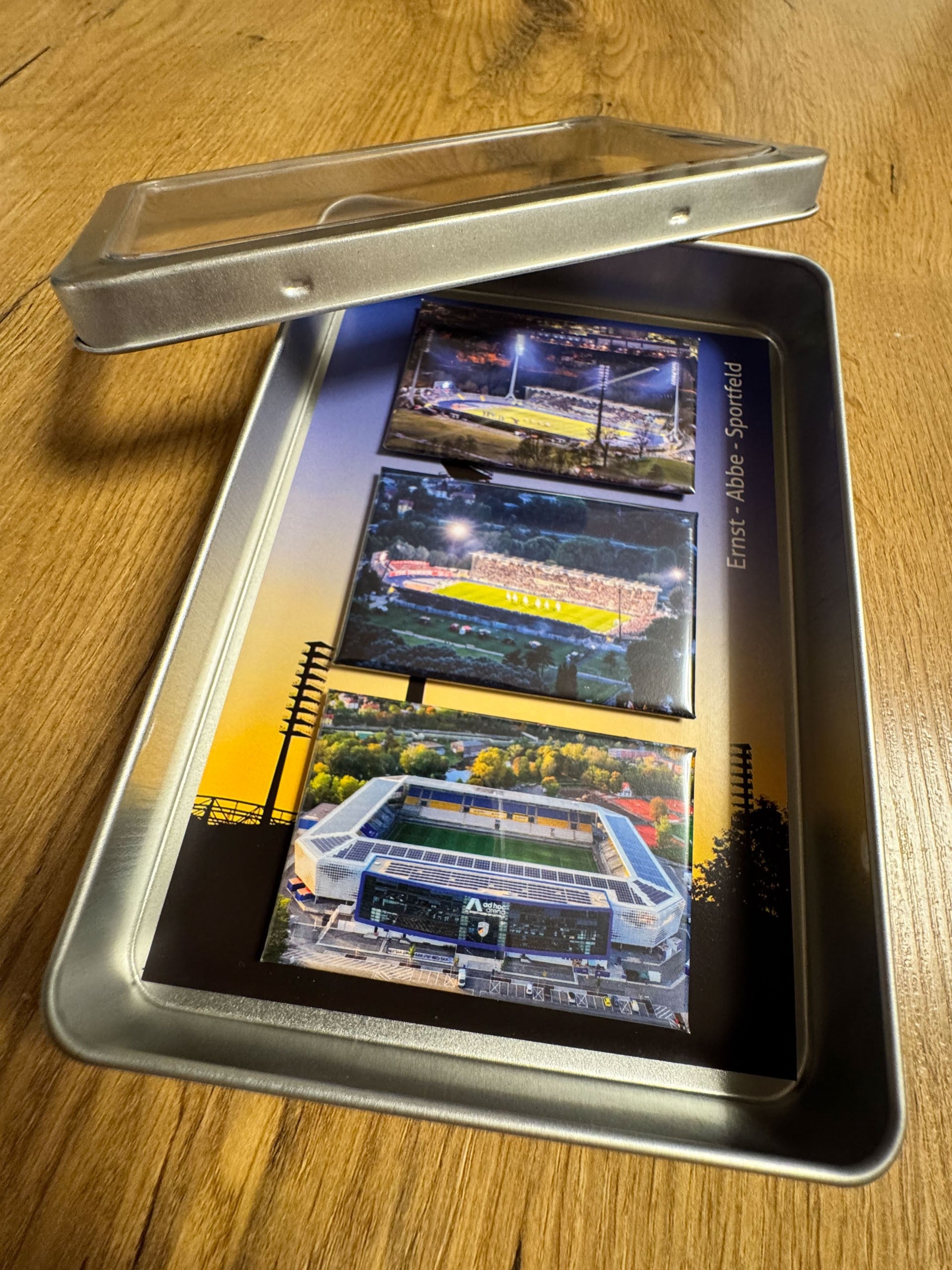 Kühlschrankmagnet Geschenkbox Stadion FC Carl Zeiss Jena