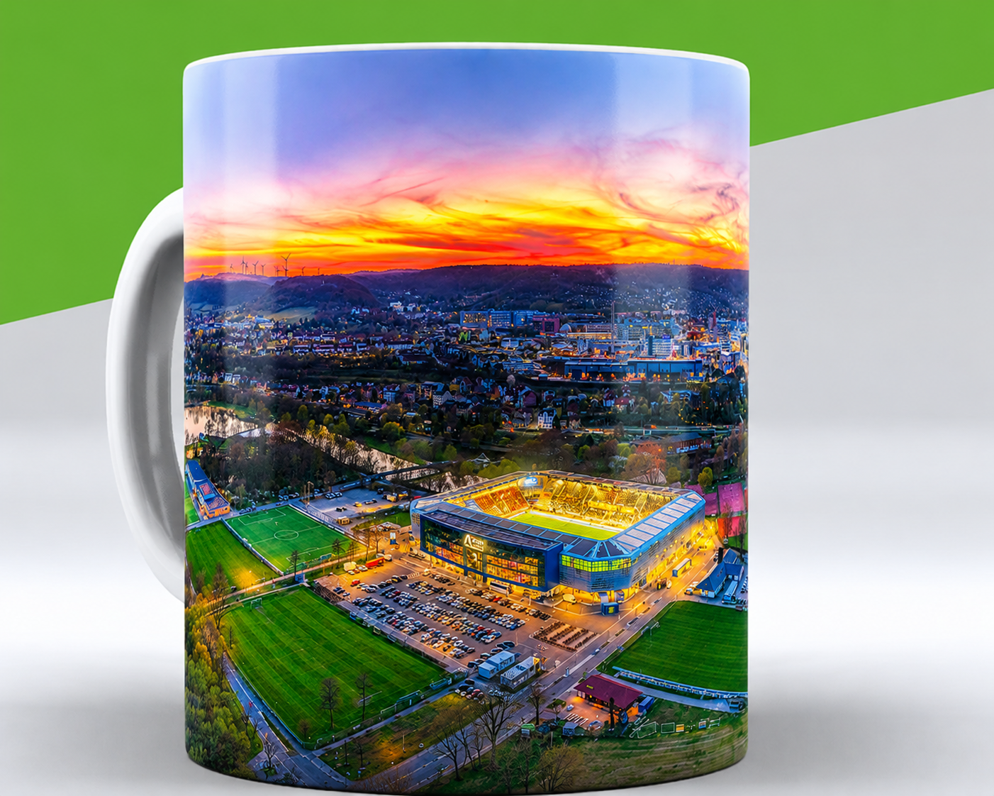 FCC Tasse | Jenaer Stadion zum Sonnenuntergang