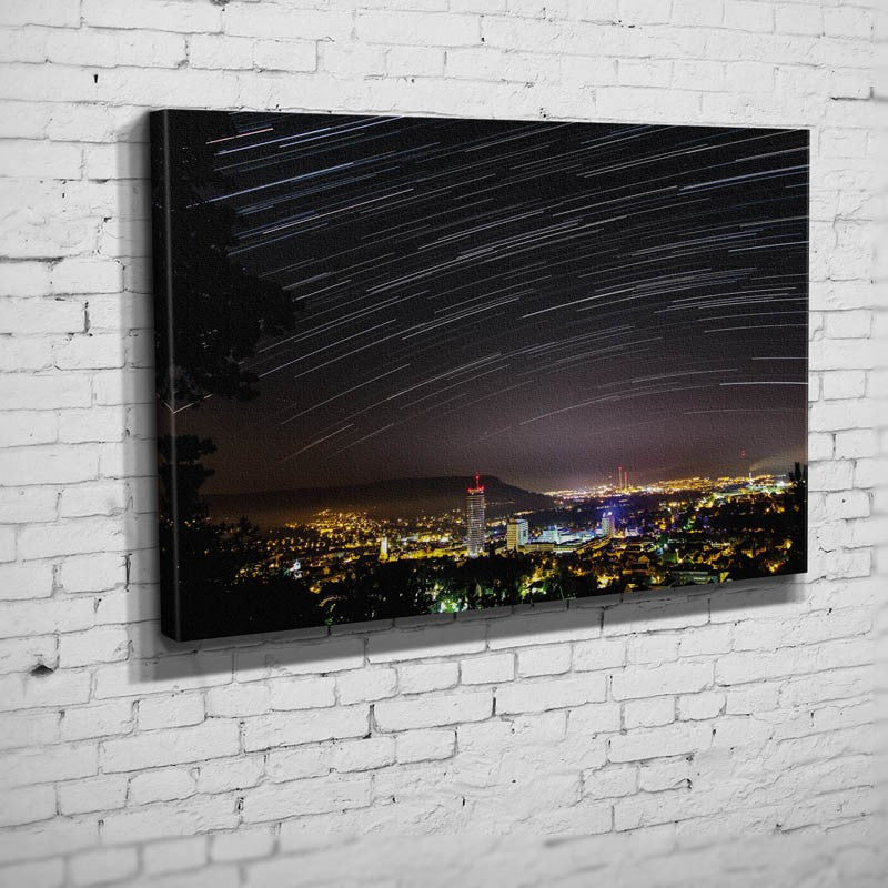 Startrail am Landgraf mit der Skyline von Jena (BNR 79)-Jena