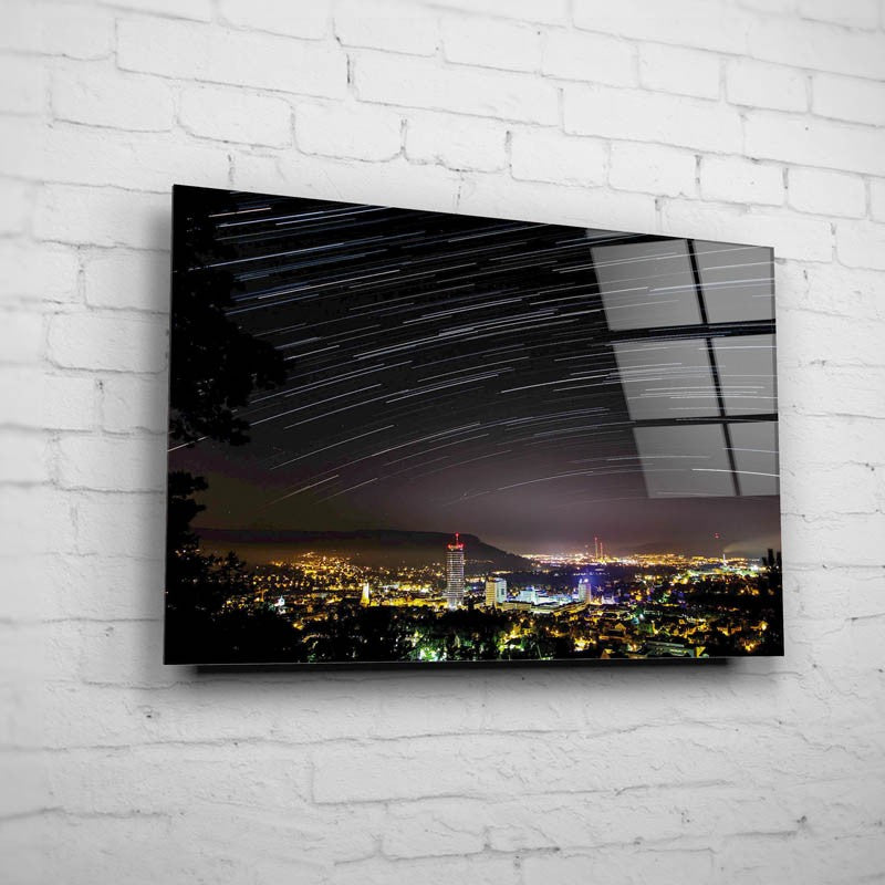 Startrail am Landgraf mit der Skyline von Jena (BNR 79)-Jena