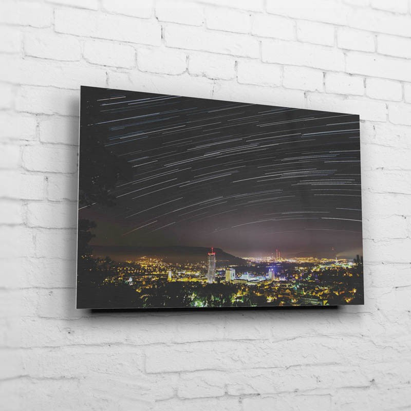 Startrail am Landgraf mit der Skyline von Jena (BNR 79)-Jena