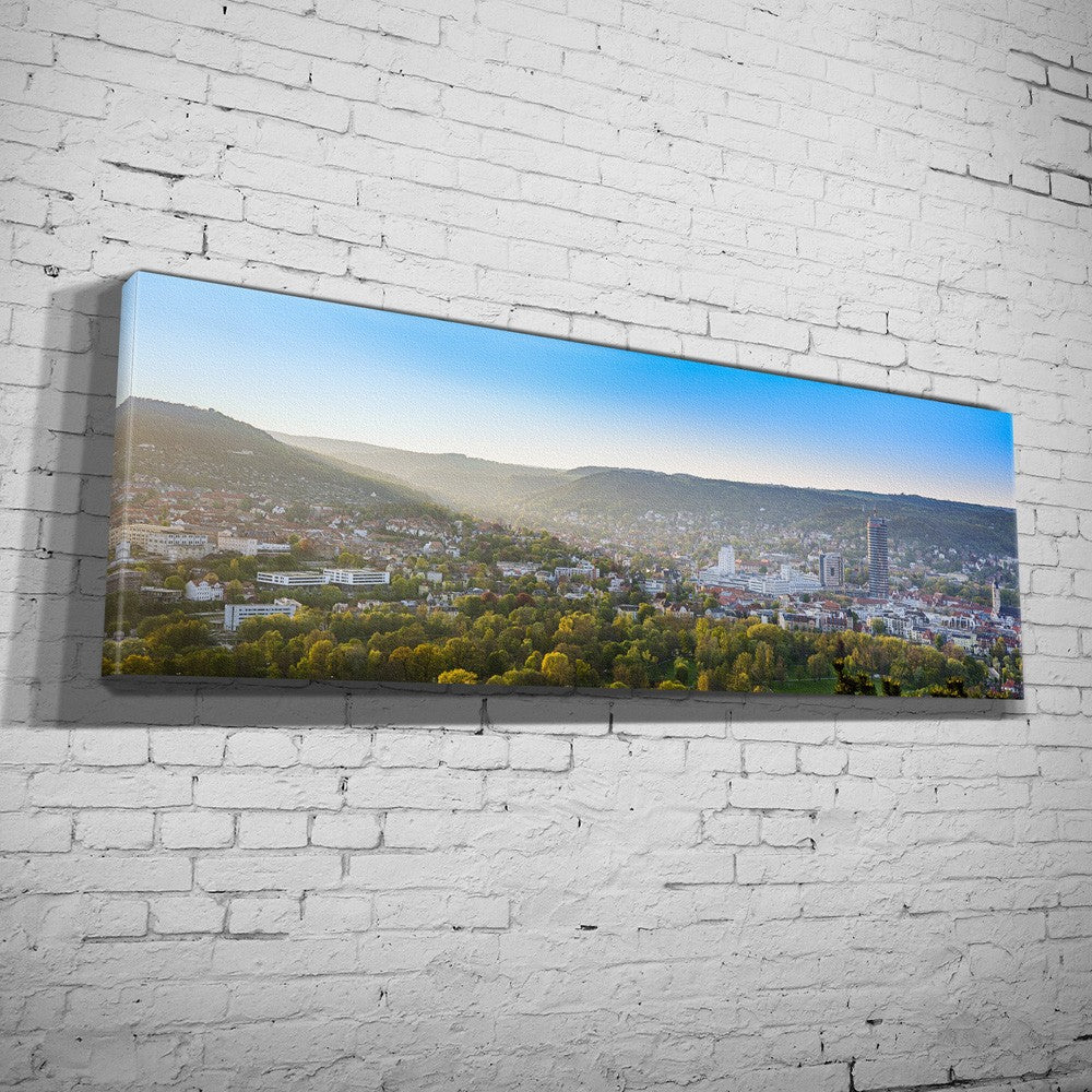 Blick von der Horizontale auf Jena