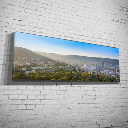 Blick von der Horizontale auf Jena