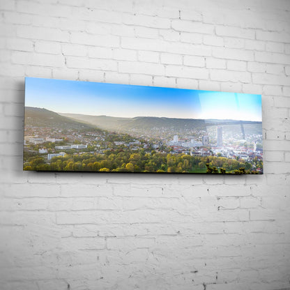 Blick von der Horizontale auf Jena