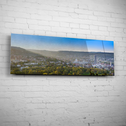 Blick von der Horizontale auf Jena