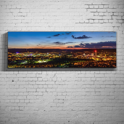 Jena Panorama Horizontale bei Nacht